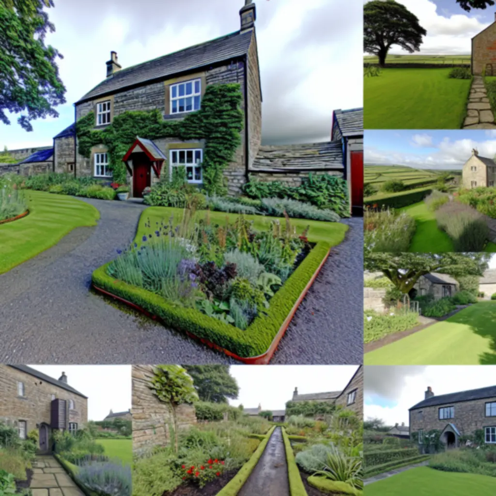Charming Lancashire countryside home exterior with landscaped garden