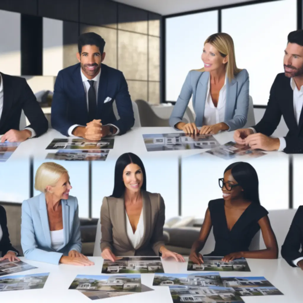 Real estate professionals in a meeting at PAC ESTATES LTD
